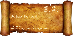 Bolyo Herold névjegykártya